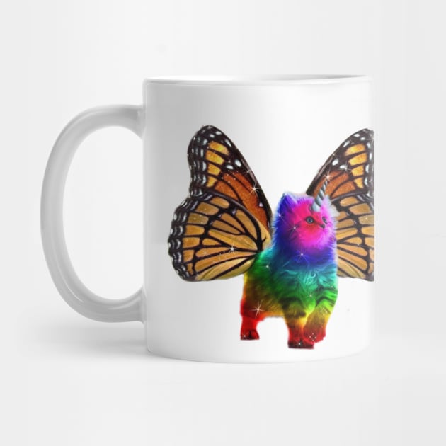 BUTTERFLY RAINBOW UNICORN CAT by Rood